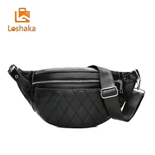 Loshaka/Классические Модные Сумки из искусственной кожи на пояс, однотонные модные женские сумки на плечо, черная дизайнерская сумка, простые повседневные поясные сумки