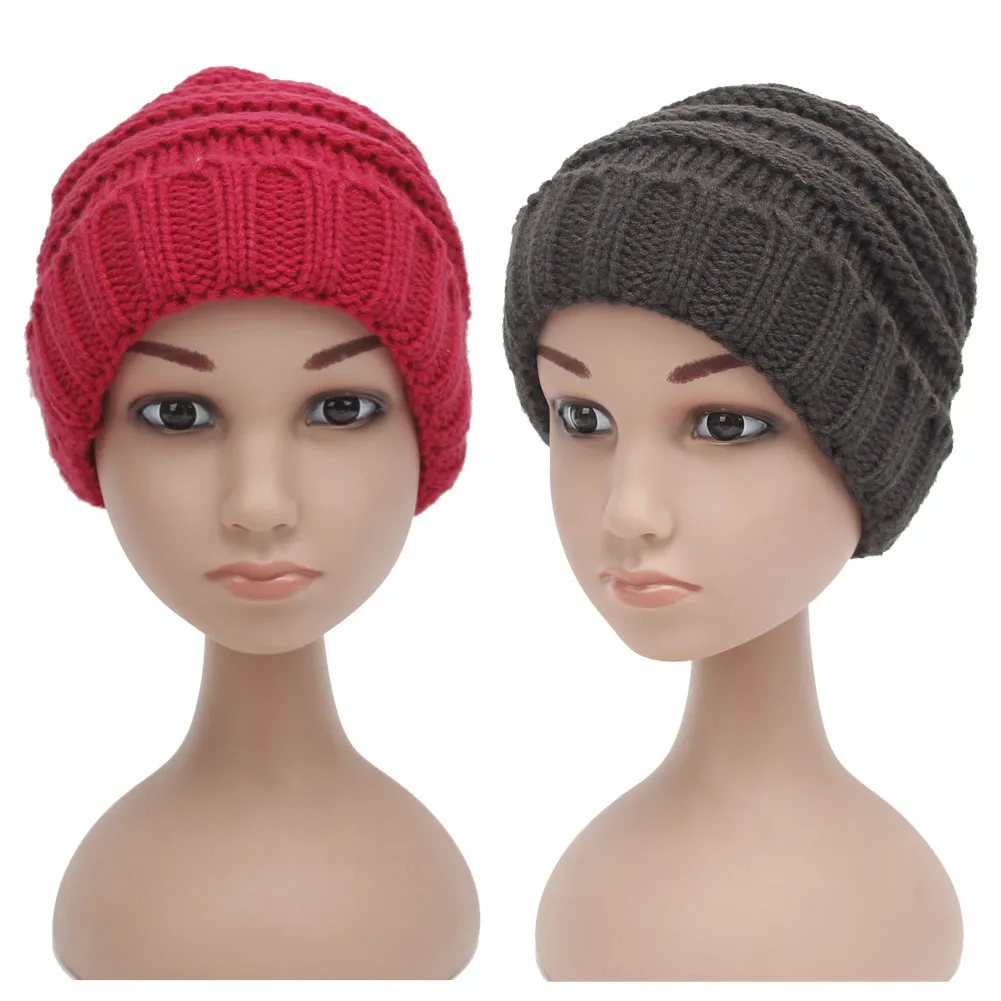 Autumn And Winter Children Outdoors Cap New Pattern Keep Warm Earmuffs Wool Knitting Hat Hand Knitted Beanie Solid color |