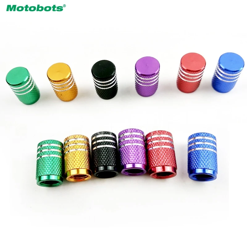 Auto Motorcycle Aluminum Alloy Wheel Tire Valve Stem Caps Dust Covers 4pcs 6-Color Black/Red/Gold/Green/Blue/Purple