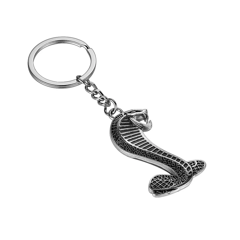 

Zinc Alloy Cobra Snake Emblem Bag Charms Car Key ring Keychain Holder Classic Pendant For Ford Focus 2 3 Mustang GT Shelby