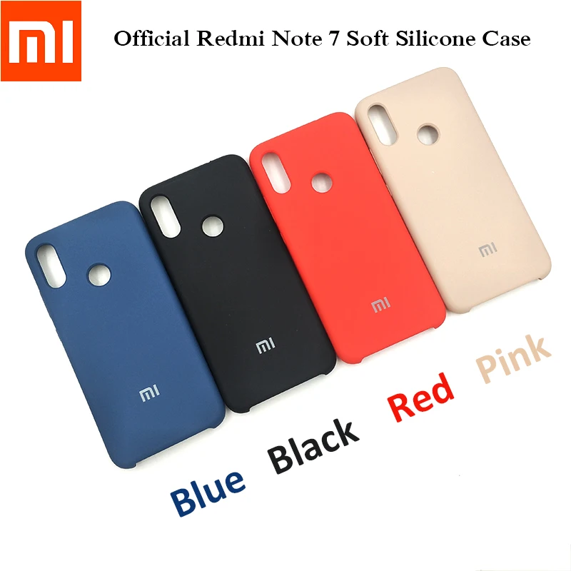 

100% Original Liquid Silicone Case For Xiaomi Redmi Note 7 Pro Official Soft Mobile Phone Back Cover Full Protective Silky Touch