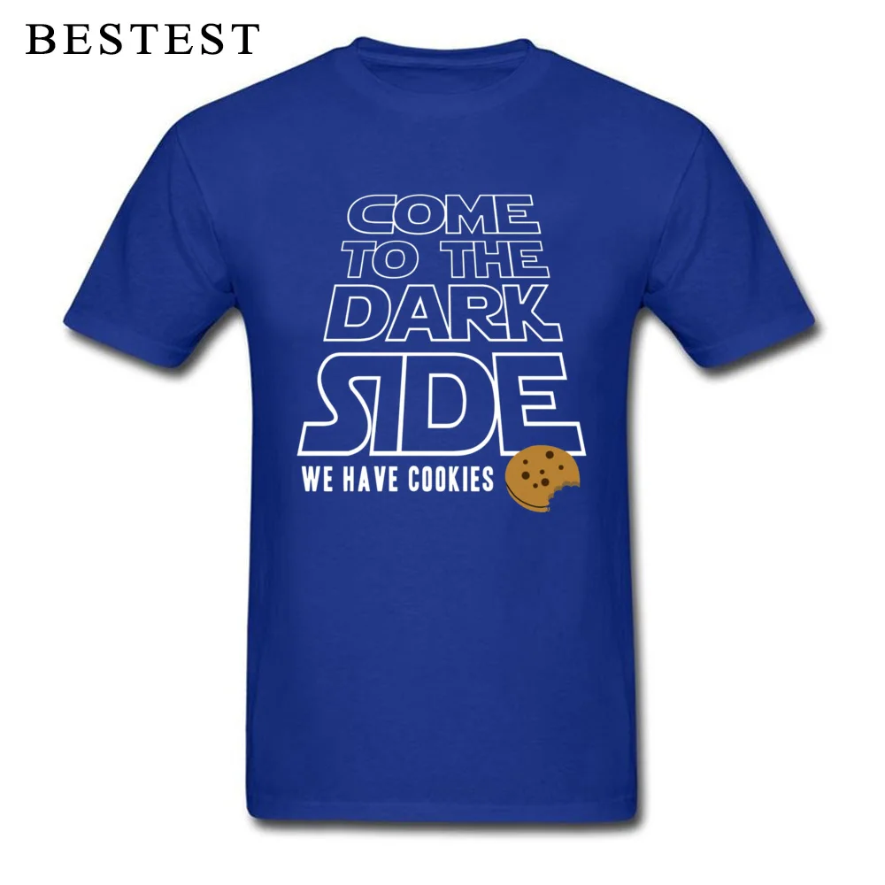 Темная сторона Футболка мужская футболка Star Wars забавные поговорки топы Мужские есть печенье тройники новая надпись черная футболка хлопок ткань - Цвет: Blue