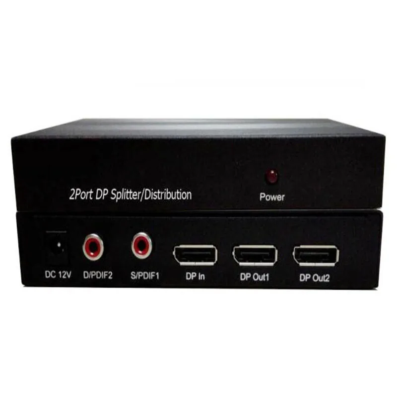 DisplayPort Splitter 1x2 1 до 2 DP распределения Усилители домашние 1 вход 2 выхода Поддержка 3840x2160 30 Гц