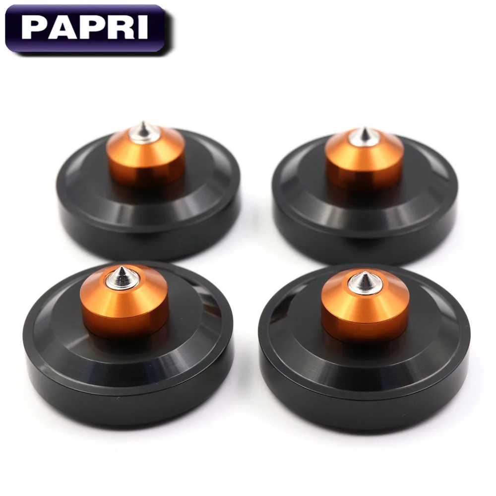 

PAPRI 4PCS 44-26MM Brass Aluminum Alloy Speaker Spike Cone Pad Isolation Base Feet Pads For HIFI Audio Hifi Amplifier CD Player