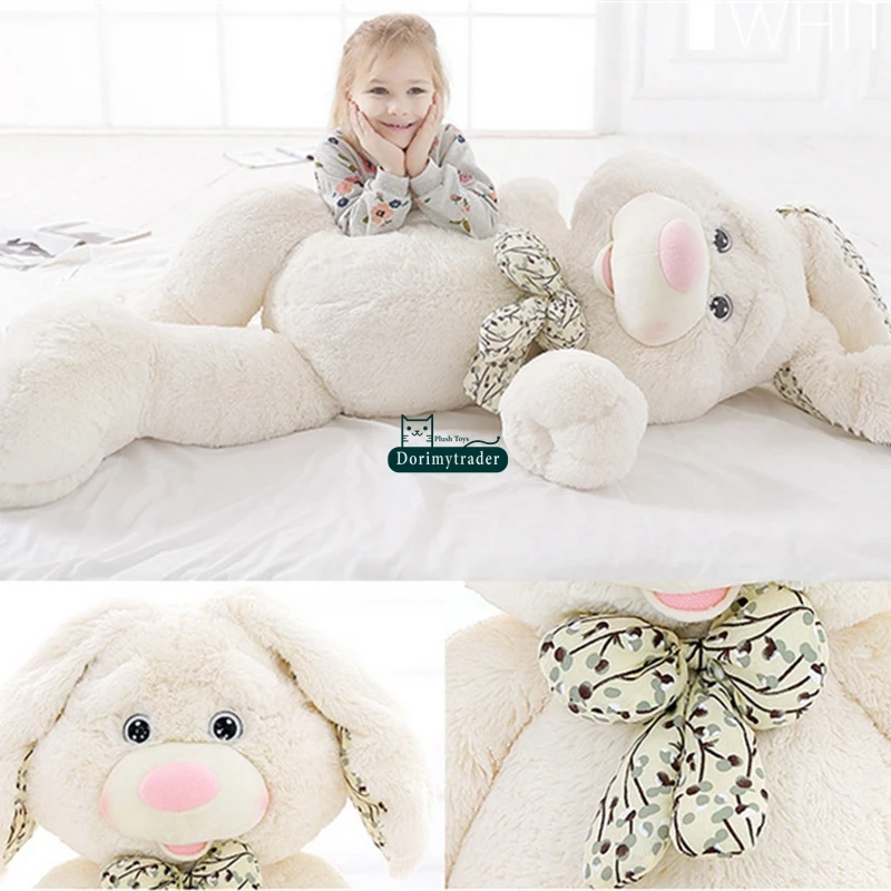 Dorimytrader Pop Giant Anime Bunny Plush Doll Big Soft Stuffed Long Ear Rabbit Animals Toy with Rose Incense Great Lover Baby Present DY61638(8)