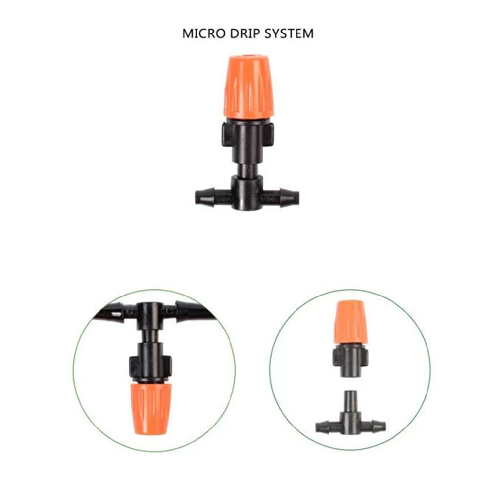 50pcsMicro Spray Adjustable Flow Irrigation Drippers Garden Sprinkler with 3 Tee Irrigation Misting Drip Kit
