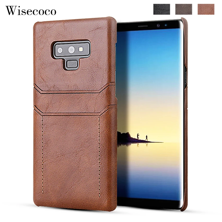 

Slim Card holder Leather Case for samsung galaxy note 9 8 luxury wallet thin hard back cover for galaxy s10 s9 s8 plus s10e case