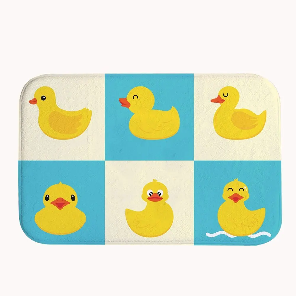 Cute Rubber Ducks Bath Mat Coral Fleece Area Rug Door Mat Entrance Rug