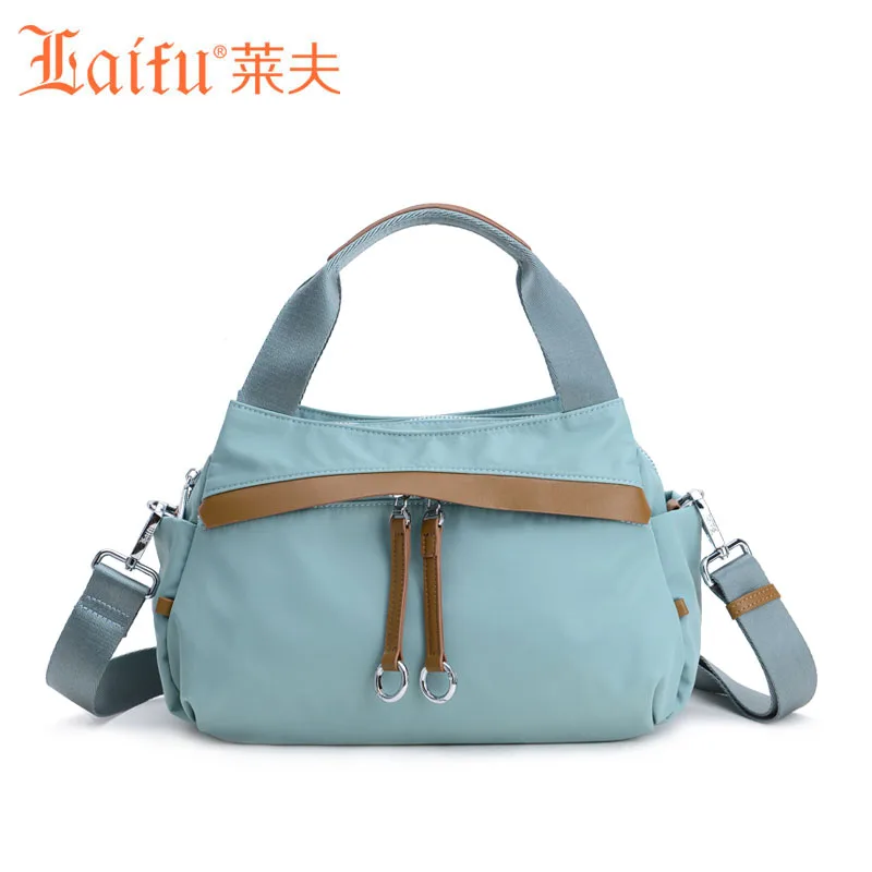 ФОТО Laifu Brand Design Women Nylon  Handbag Crossbody Bag Girls Fashion Bag Europe  Style Ladies Messenger Bag Waterproof Black Blue