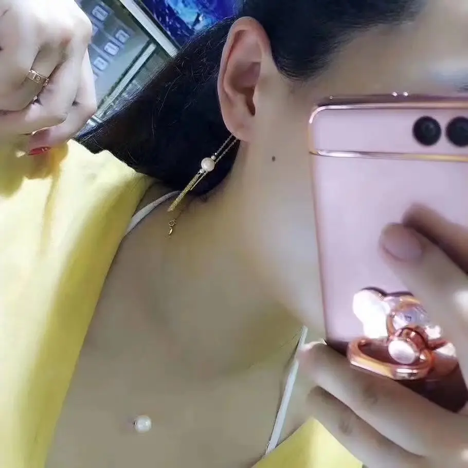 Серьги-капли из натурального жемчуга 7-7,5 мм, 18 k, желтого золота, благородные модные ювелирные изделия для женщин, свадебные рубиновые серьги
