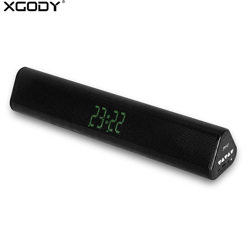 

XGODY Soundbar TV home theater JY47 Wireless Bluetooth Speaker 3D Stereo Music Surround with LED Clock FM TF for Computer Phone