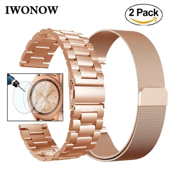 

Milanese Loop & Stainless Steel Watchband 20mm for Samsung Galaxy Watch 42mm Active Gear Sport S2 Classic Magnet Band Link Strap