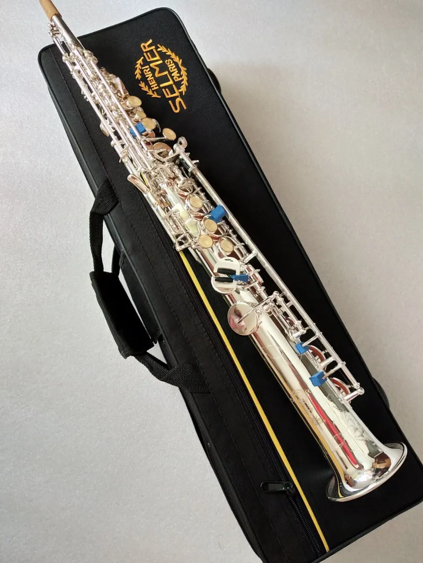 

B flat TOP 8011 Custom soprano saxophone silver France Musical Instruments with Mouthpiece sax profession Free shipping