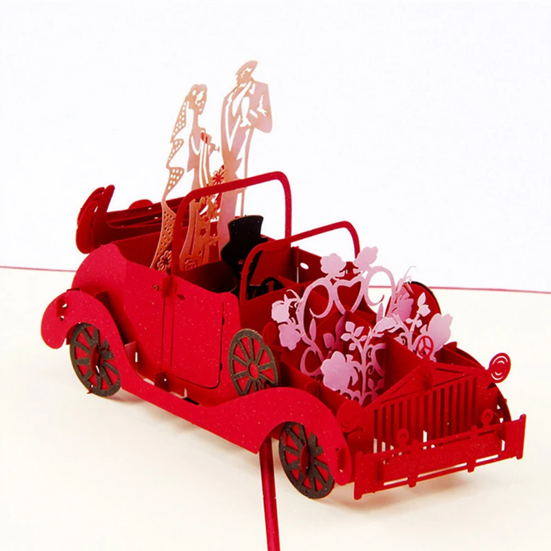  3D Pop Up Vintage Car Greeting Card Wedding Valentine Birthday Invitation Drop shipping - 32891106875
