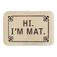 Funny Welcome Doormat With Hi I’M Mat Home Decorative Outdoor Indoor Door Mats Bathroom Rug Floor Mats Short Plush Fabric