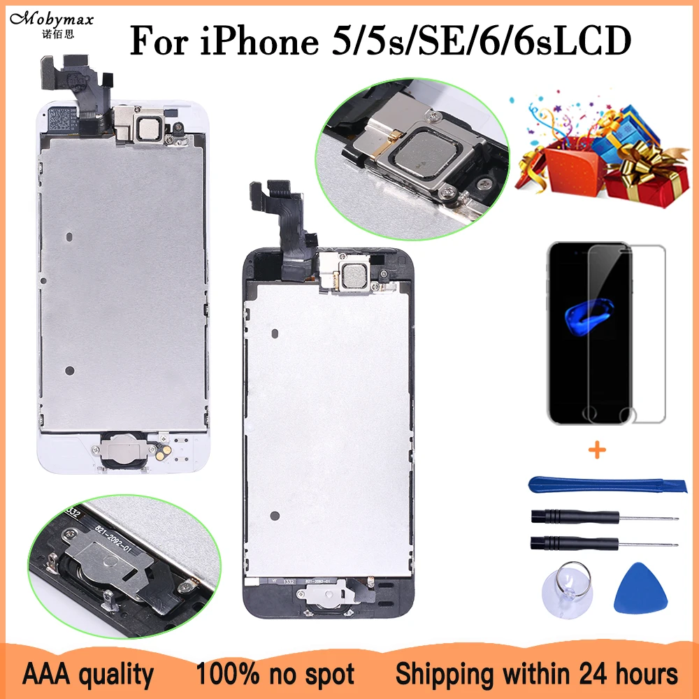 ЖК дисплей в сборе для iPhone 5s 6s se 6 сенсорный экран с дигитайзером замена кнопкой
