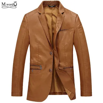 

Mwxsd brand casual men PU leather Jacket mens blazer leather jackets coat jaqueta chaqueta hombre m-4xl