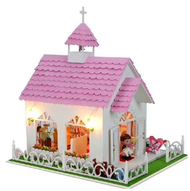 DIY Doll House Church Wedding in Roma,Wooden Toys for Kids Dollhouse