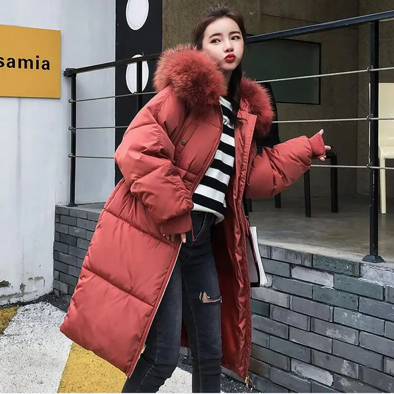 Brieuces New Winter jacket womAn Warm Winter Jacket Women Big Fur Thick Jacket Winter female