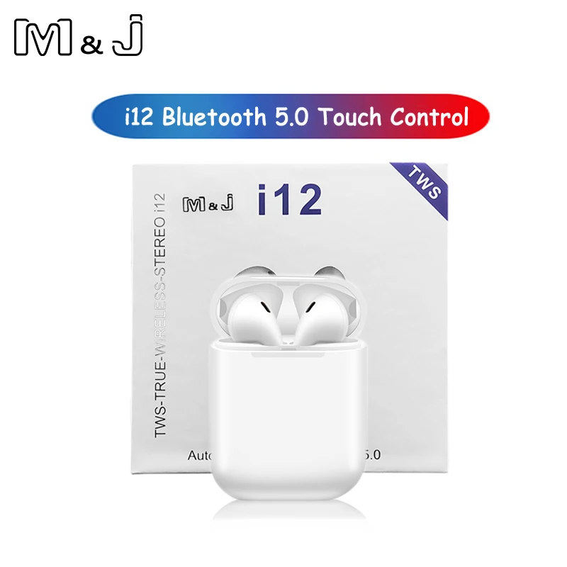 M & J i12 СПЦ Touch управление 1:1 беспроводной Bluetooth 5,0 наушники 3D air стильные стереонаушники pk i10 СПЦ i20 pod для iPhone xiaomi