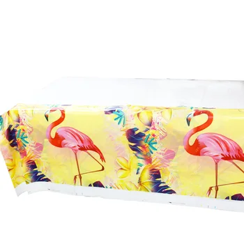 

108*180CM Flamingo Party Dinnerware Set Disposable Tablecloth Party Decoration Kids Birthday Summer Hawaiian Supplies Supplier