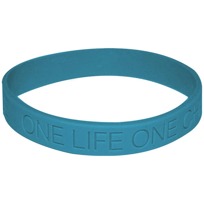 

1pc men man women woman unisex one life one chance never give up I promise motivation sport silicone rubber bracelet wristband