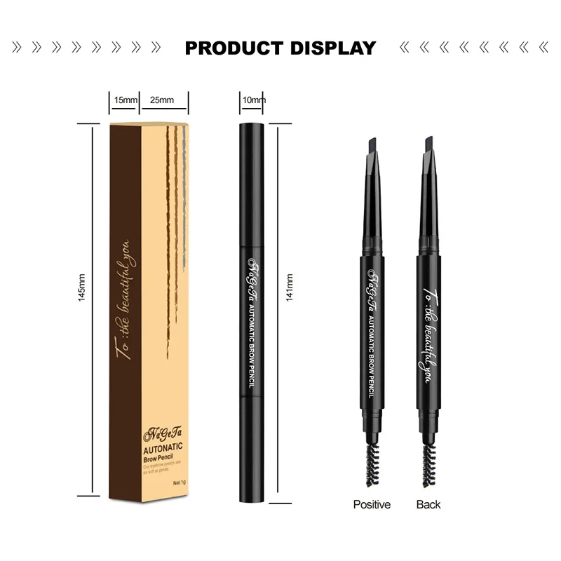 

5 Color Double Ended Eyebrow Pencil Waterproof Long Lasting Waterproof No Blooming Rotatable black Triangle Eye Brow Pen