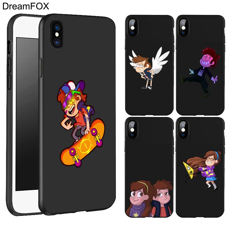 L587 Гравити Фолз Черный Мягкий ТПУ силиконовый чехол для Apple iPhone 11 Pro XR XS Max X 8 7 6 6S Plus