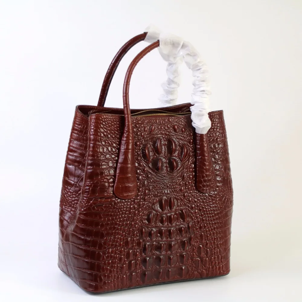 Мода Крокодил тиснением Для женщин сумка \ сумочка из натуральной кожи Tote