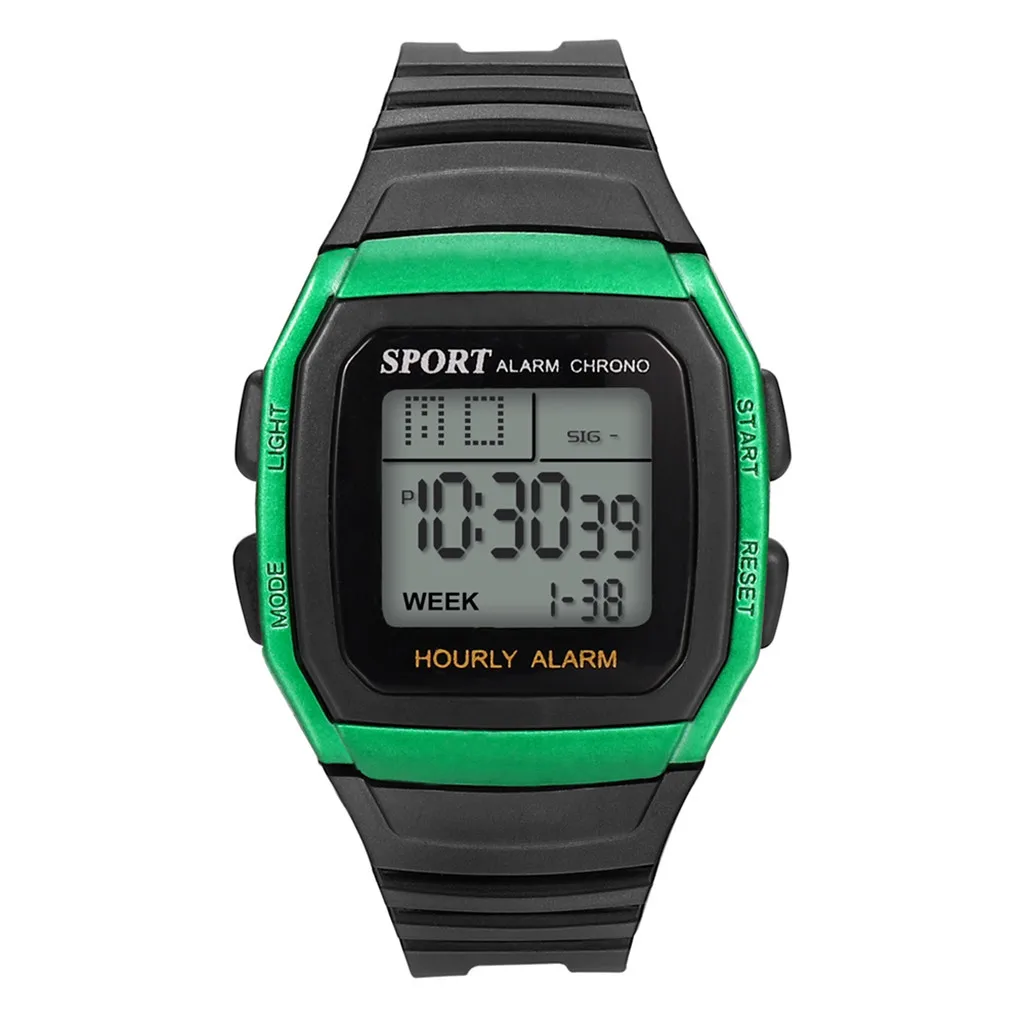 Модные высококачественные многофункциональные спортивные водонепроницаемые спортивные часы 30 м электронные цифровые часы подарки мужские наручные светящиеся часы для - Цвет: C