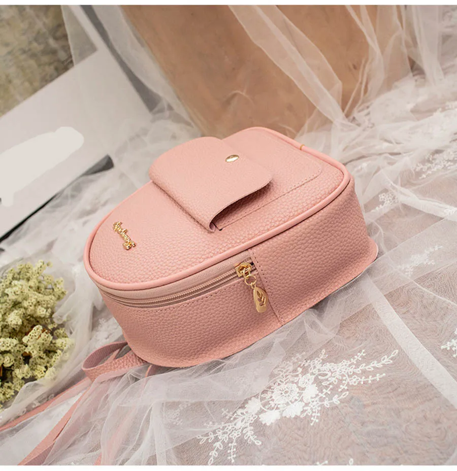 Mara's Dream New Lychee Shoulder Bag Small Fresh Shoulder Bag Solid Color Zipper Buckle Multi-function Small Backpack