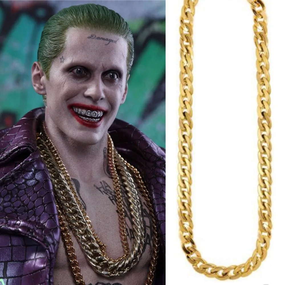

Joker Suicide Squad Gold Chunky Necklace Chain Cosplay Accessory