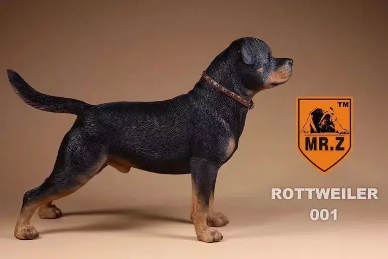 1 6 Realistis Model Jerman Rottweiler Anjing Polisi Model