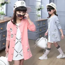 Manteau Pour Filles Automne Enfants Vêtements Pour Filles Longue Longueur Enfants Vestes Pour Les Filles de Bande Dessinée Lettre Filles Outwear Bébé Vêtements