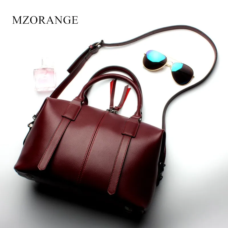 

MZORANGE NEW Luxury Women's Bag Genuine Leather Handbags Design Fashion Ladies Tote Big Crossbody Business Bag Female Boston bag