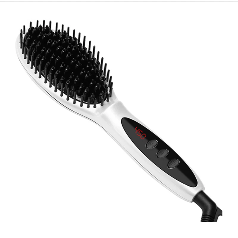 

Professional Negative Ion Hair Comb Anion Hair Straightening Brush Anti-Scald LED Hair Straightener Salon Styling#*