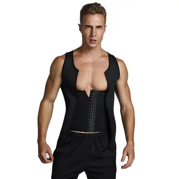

Men's SportsCorset with Buckle + Zipper Double-layer Pressure Men Slimming Waist Body Shaper Men's Corset Underwear B180117