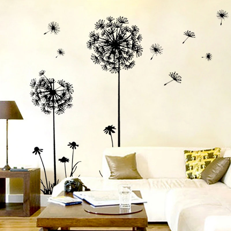 

Flower Stickers Romantic Scenery Dandelion Bedroom Decoration Wall Sticker For Wall Refrigerator Wallpaper Home Decor Decals