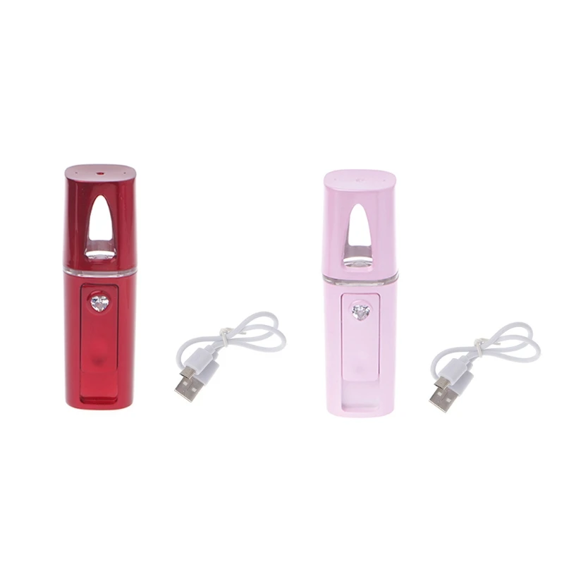 Нано туман спрей для лица увлажняющий USB Перезаряжаемый мини-косметический инструмент удобный розовый цвет