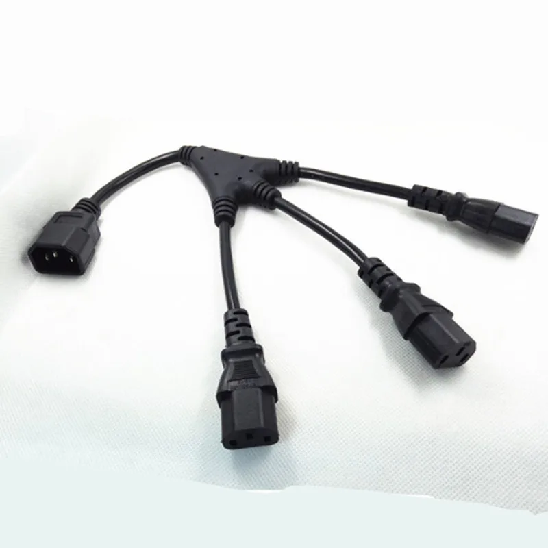 IEC 320 C14 Мужской до 3 x C13 Женский Y кабель питания сплиттера 1ft