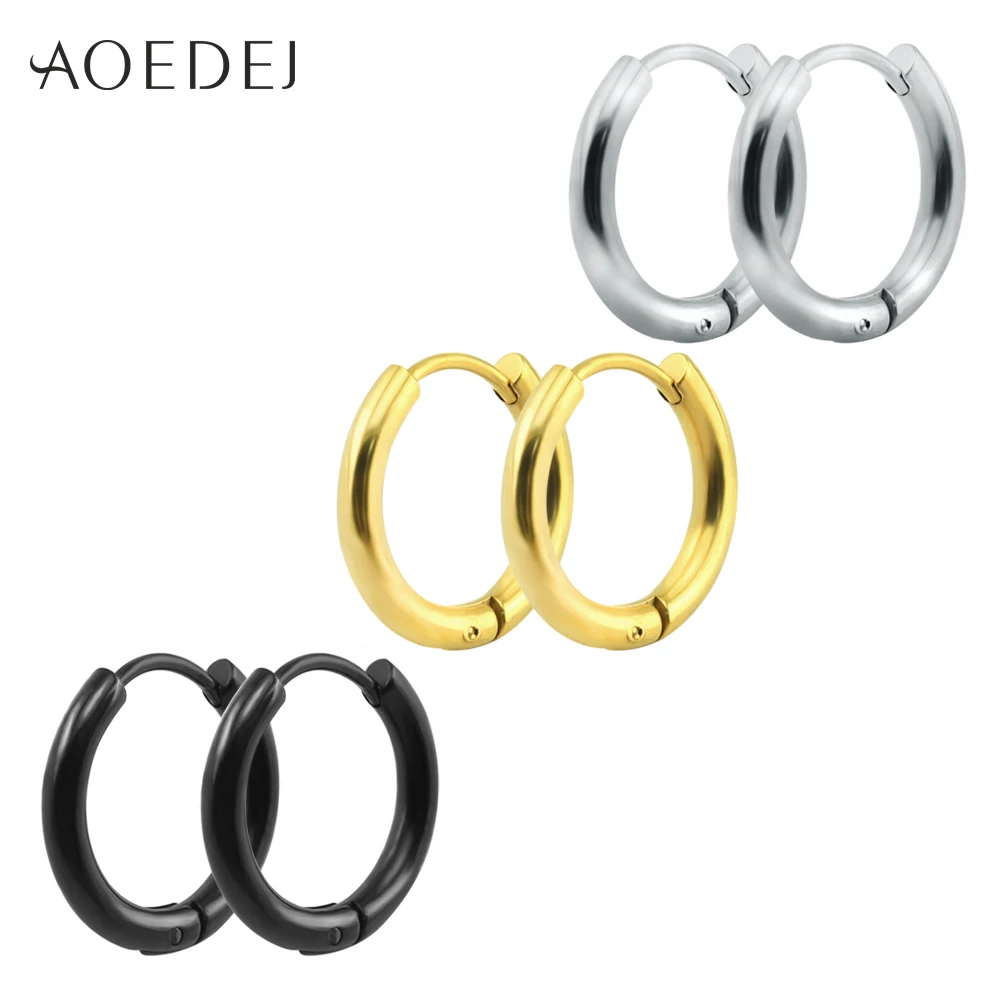 AOEDEJ Punk Gold Stainless Steel Hoop Earrings Huggie GD Bangtan Boys
