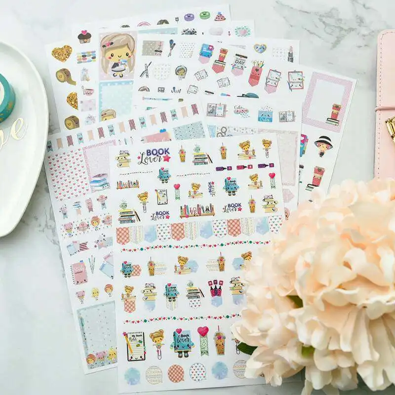

VYUTXA Cute Girls Stickers Set for Scrapbooking Happy Planner/Card Making/Journaling Project