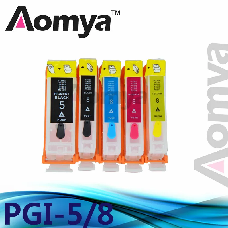 

5pcs Empty Refillable Ink Cartridge For PGI5 CLI8 For Canon PIXMA IP3300/IX4000 /IX5000 Printer Printer With Chip Without Ink
