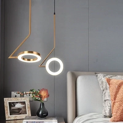 

Nordic Pendant Lamp Bedroom Bedside Restaurant Chandelier Lighting Modern Luminaria Bar Brass Creative LED Designer Lamps