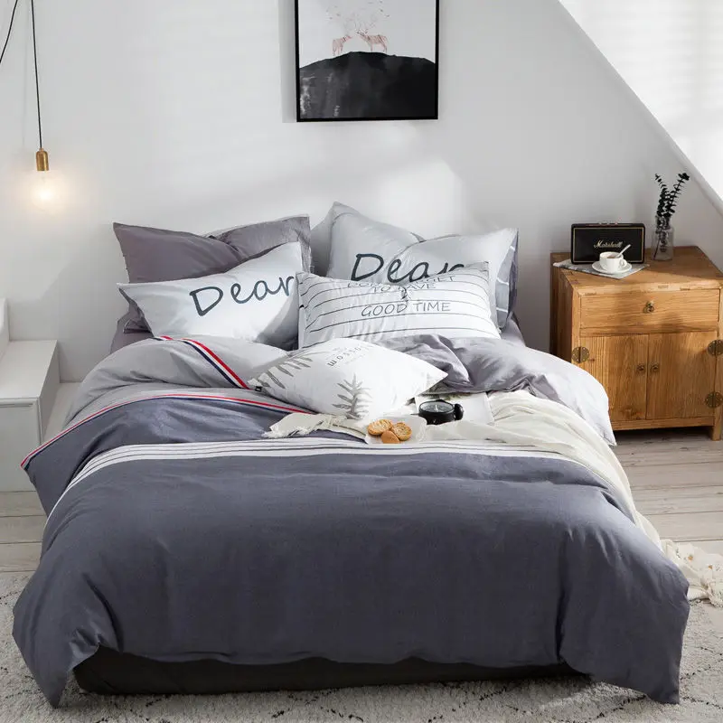 Duvet cover set 100 cotton with bed sheet and fitted sheet pillowcase all 3 piece printed