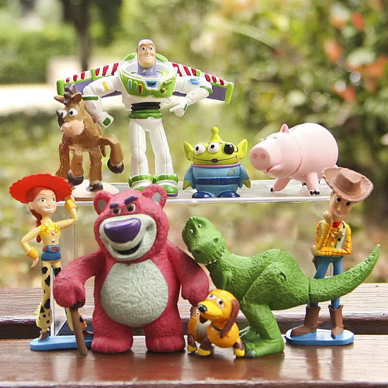 Disney 9pcs/Lot 7 8cmToy Story Buzz Lightyear Jessie Hamm