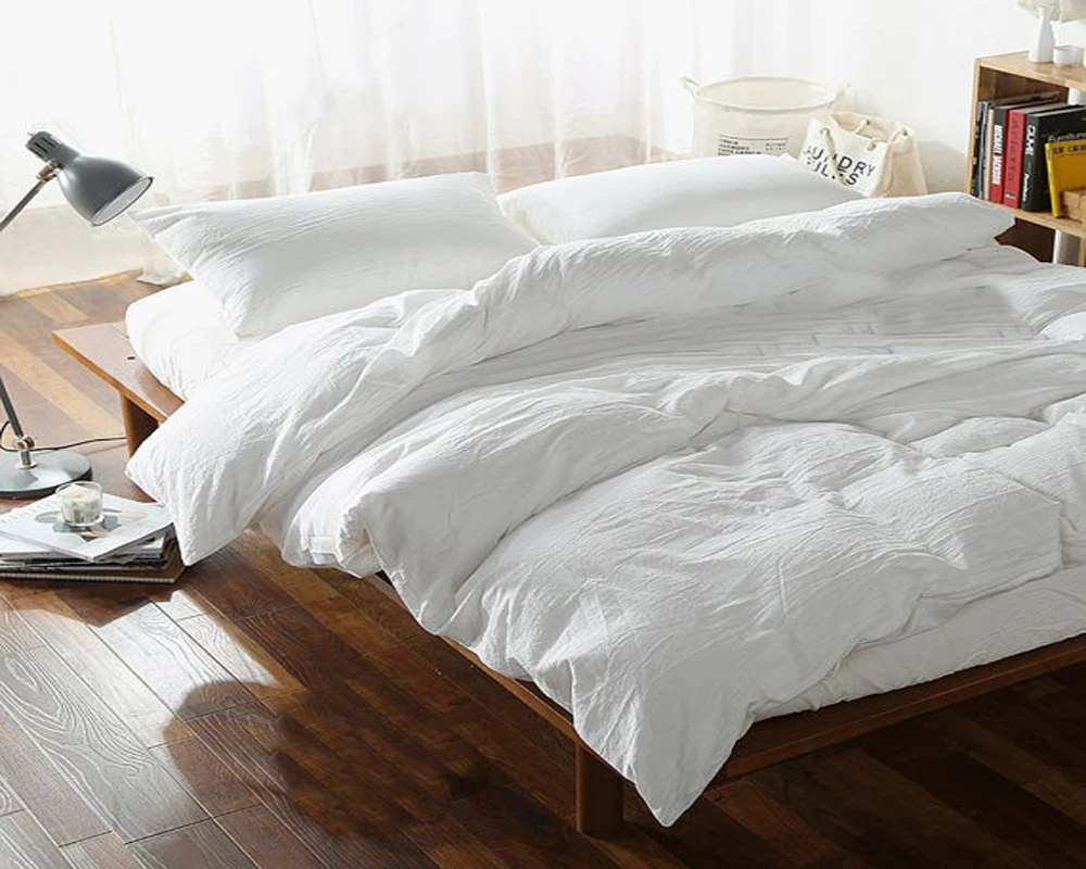 100 White Pure Washed Linen Duvet Cover French Natural Bed Linen