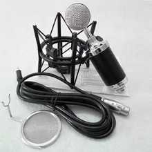 Newest Professional Condenser Sound Karaoke Microphone Echo Function microfone with Mic Shock Mount + Mic Wind Screen Pop Filter