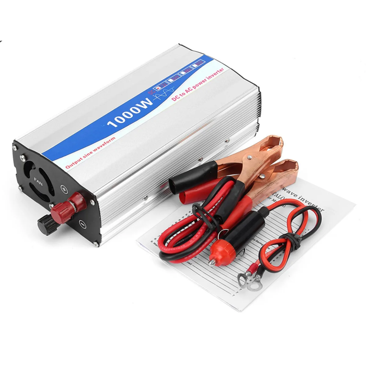 

Car Inverter 1000W Pure Sine Wave Power Inverter Transmitter DC 12V to AC 220V Converters or Home Car Supplies