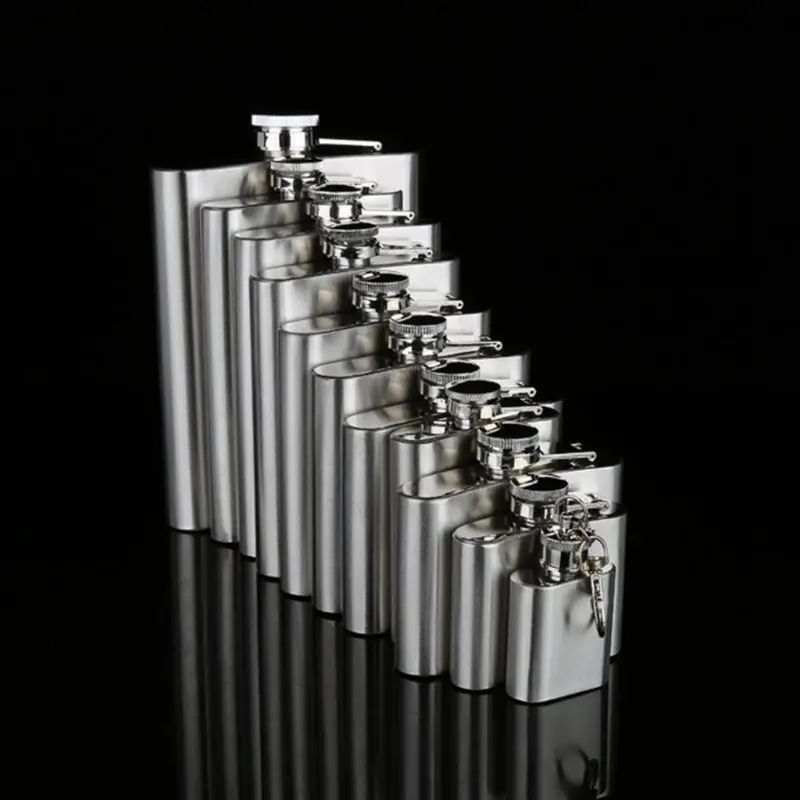 

4-10oz 18oz Wine Bottle Hip Flask Funnel Pocket Screw Cap Alcohol Container Stainless Steel Wedding Groomsmen Gift